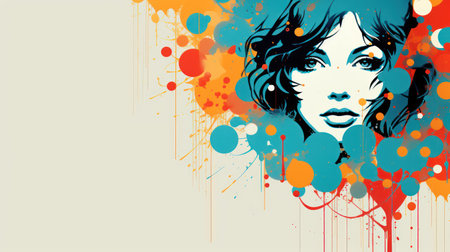 Portrait of a beautiful woman. Grunge vector illustration.の素材