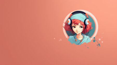 Portrait of a beautiful young woman with bright make-up and hairstyle in the style of pop art.の素材