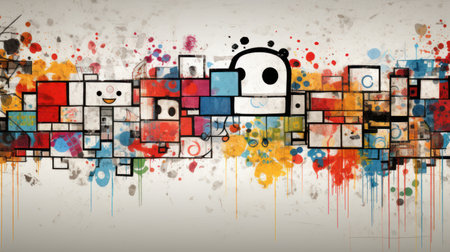 Abstract colorful background with copyspace. Grunge illustration.の素材