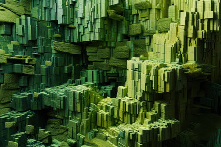 3D rendering of abstract geometric composition,digital art works. Computer generated graphics.の素材