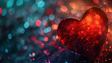Valentine's day background with heart shape and bokehの素材