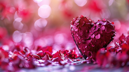 Valentine's day background with heart shape on bokeh backgroundの素材