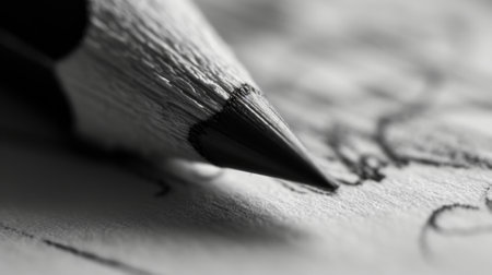 Pencil on a map close-up. Selective focus.の素材