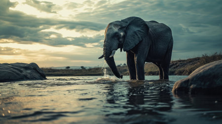Elephants in Chobe National Park, Botswana, Africaの素材