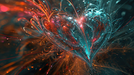 Abstract fractal. Fractal art background for creative design. Decoration for wallpaper, desktop, poster, cover booklet. Print for clothes, t-shirt. Creative illustration for designの素材