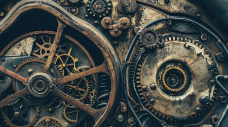 Steampunk background. Steampunk machinery. Steampunk background. Steampunk textureの素材