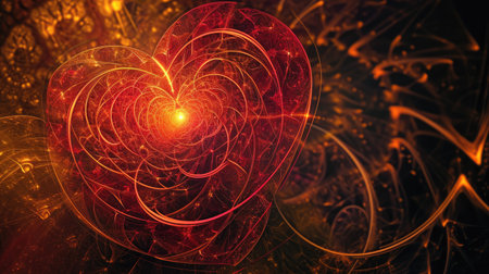 Abstract fractal. Fractal art background for creative design. Decoration for wallpaper, desktop, poster, cover booklet. Print for clothes, t-shirt. Creative illustration for designの素材