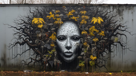 Mural art at East Williamsburg in Brooklyn. Outdoor art gallery known as the Bushwick Collective has most diverse collection of street art in Brooklynの素材