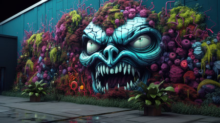 Mural art at East Williamsburg in Brooklyn. Outdoor art gallery known as the Bushwick Collective has most diverse collection of street art in Brooklynの素材