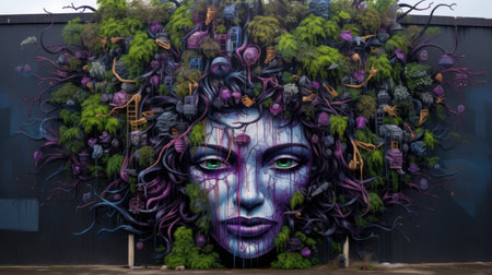 Mural art at East Williamsburg in Brooklyn. Outdoor art gallery known as the Bushwick Collective has most diverse collection of street art in Brooklynの素材