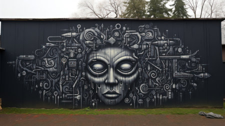 Mural art at East Williamsburg in Brooklyn. Outdoor art gallery known as the Bushwick Collective has most diverse collection of street art in Brooklynの素材