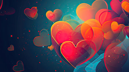 Valentine's day abstract background with hearts. Vector illustration.の素材