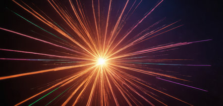 Abstract of speed light with lens flare. 3d rendering background.の素材