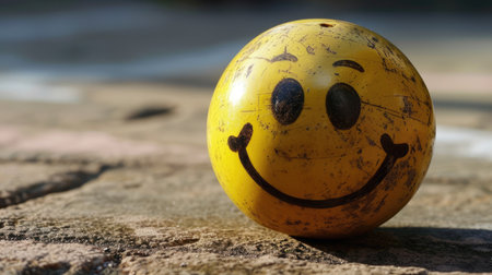 Smiley ball on the ground, smiley ball on the groundの素材