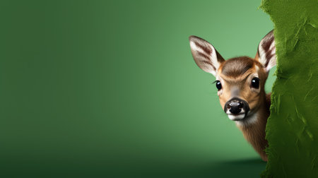 White-tailed deer isolated on green background. 3D illustration.の素材