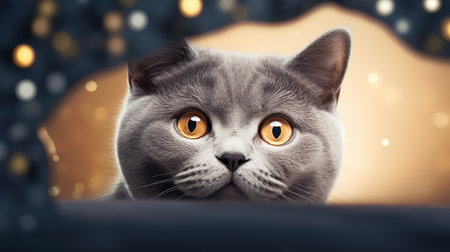 Portrait of a british shorthair cat looking at cameraの素材