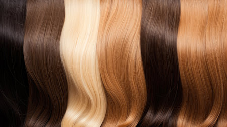 close up of hair in a beauty salon - abstract hairstyle backgroundの素材