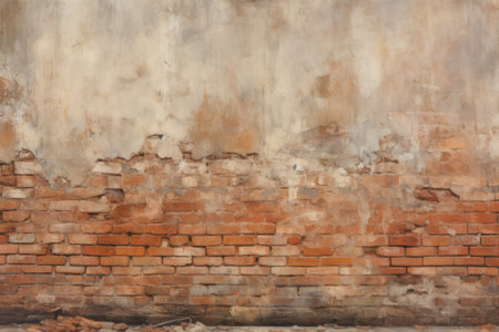 Old brick wall texture background for interior exterior decoration and industrial construction concept design.の素材