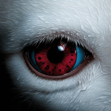 Eye of a cat. Close-up. 3D rendering.の素材