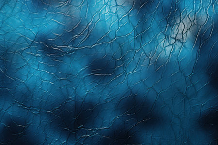 Blue abstract background with cracks and scratches. Close-up image.の素材