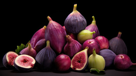 figs on a black background, figs on a black backgroundの素材