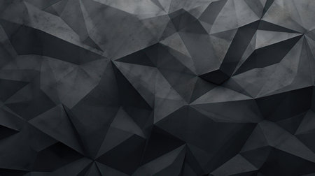 abstract 3d illustration of black polygonal low poly backgroundの素材
