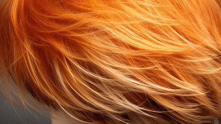 Wavy blond hair close-up. Hairdresser salon.の素材