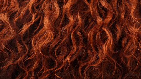 Beautiful curly red hair as a background. Close-up.の素材