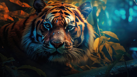 Tiger in the jungle. Tiger in the jungle. Tiger in the jungle.の素材