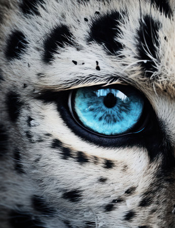 Eye of a leopard close-up. Portrait of a wild cat.の素材