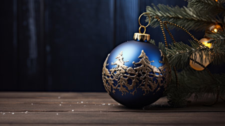 Christmas decoration on a wooden background. New Year and Christmas concept.の素材