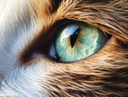 Cat's eye close-up. Macro shot of a cat's eye.の素材