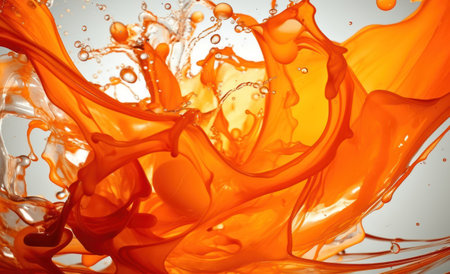 Orange paint splashing on white background. Orange paint splashing on white backgroundの素材