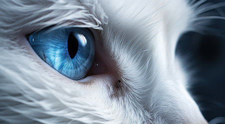 Close-up of a cat's blue eye. Macro shot.の素材
