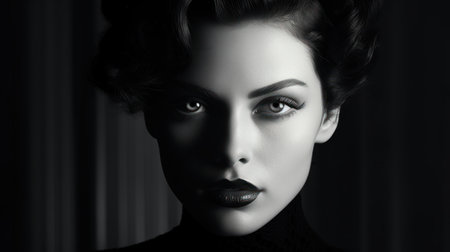 Fashion portrait of beautiful young woman with evening make-up.の素材