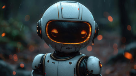Astronaut in the rain. The concept of artificial intelligence.の素材