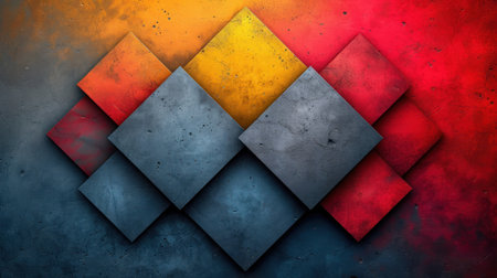 abstract background with geometric shapes and grunge texture, 3d illustrationの素材