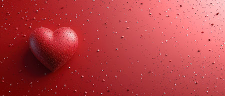 Valentine's day background with red heart. Vector illustration.の素材