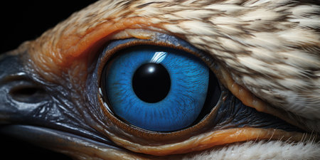 Close-up of the eye of a falconry bird.の素材