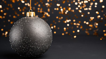Christmas ball on a dark background with bokeh. New Year conceptの素材