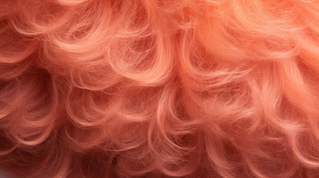 Beautiful girl with long hair on a red background. Close-up.の素材