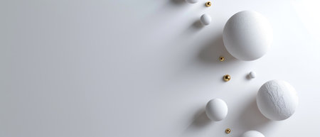 White Easter eggs on white background. 3d render illustration. Minimal conceptの素材
