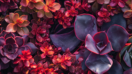 Close up of succulent plants in the garden. Nature background.の素材