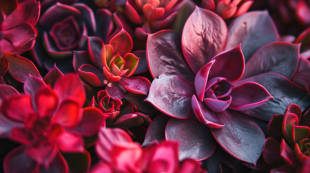Beautiful succulents in the garden, close-up.の素材