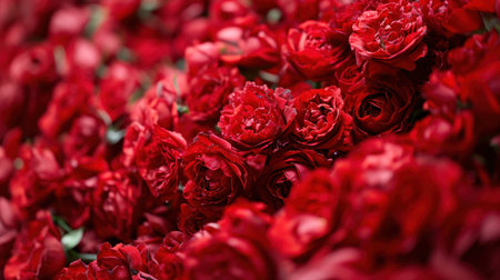 Beautiful red roses as background, closeup. Floral designの素材