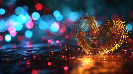 Valentine's day abstract background with bokeh defocused lightsの素材