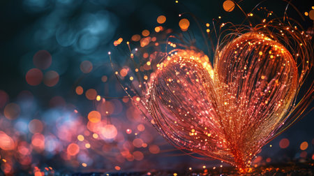 Valentine's day abstract background with bokeh defocused lightsの素材