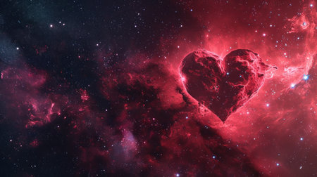 Valentine's day background. Heart in space. Abstract background.の素材