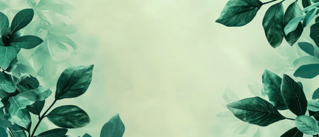 Creative layout made of green leaves. Flat lay. Nature conceptの素材