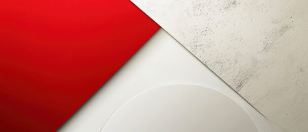 3d render of a red and white background with copy space.の素材